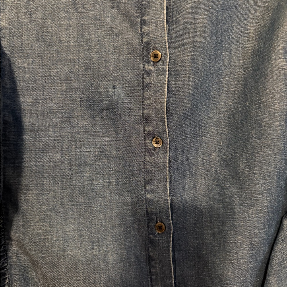 Frame Blue Ruffle Blouse Size Medium - Picture 16 of 16